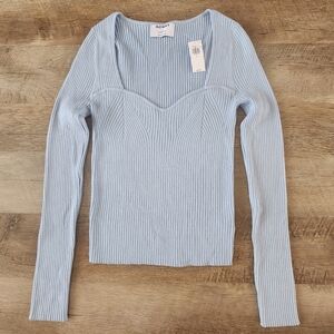 Old Navy Light Blue Ribbed Long Sleeve Top